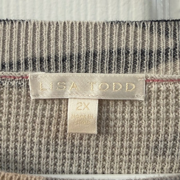 LISA TODD Camouflage Waffle Knit Oversized Sweater Women's Plus Size 2X Cozy - Picture 3 of 6